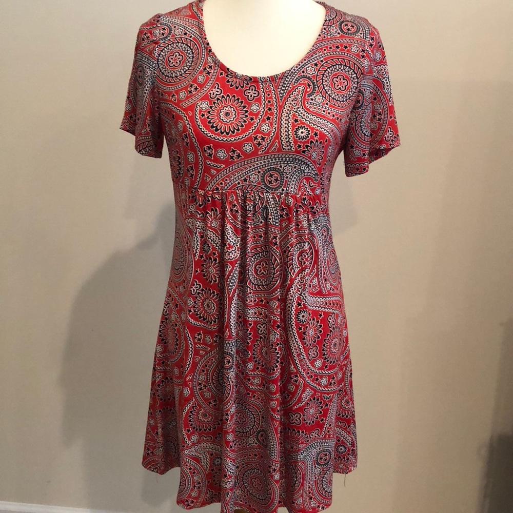 Reborn Red Paisley Dress